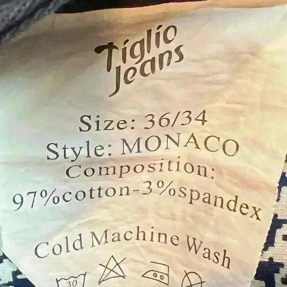 Tiglio Sport Monaco style chinos pants men’s size 36x34 navy straight leg - Picture 5 of 10